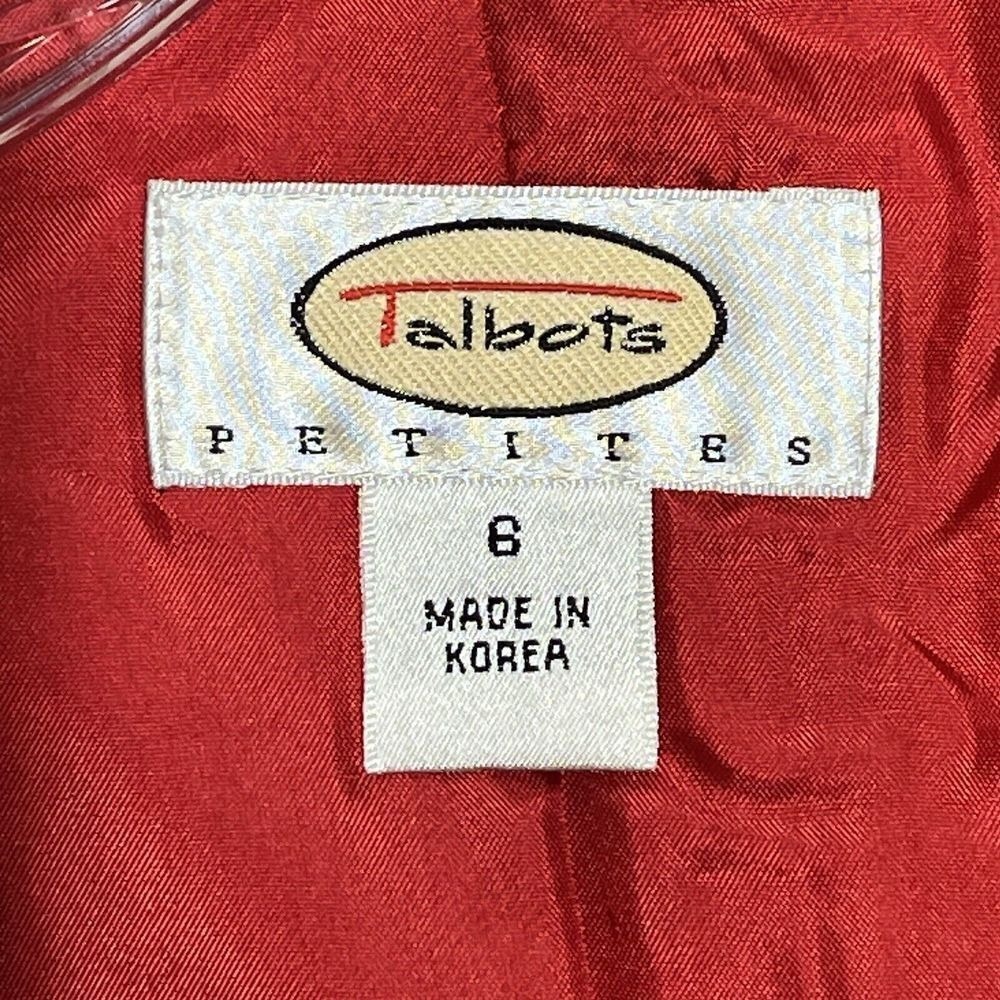 Talbots Petites Red Cotton‎ Linen Blend Blazer Jacket Size 6 - Picture 5 of 8